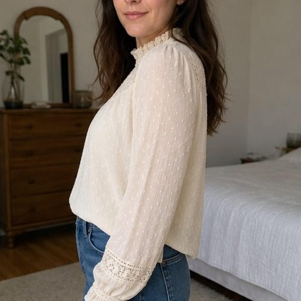 Blush Ruffle Blouse - Picture 3 of 6